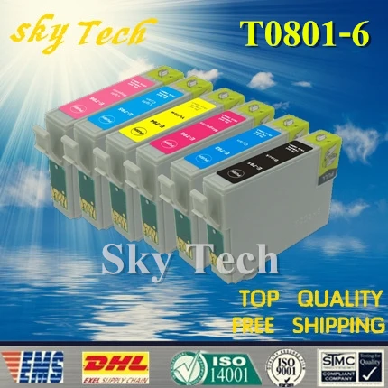 6PK Совместимый картридж для T0801 T0806 Epson Stylus photo P50 T59 R265 R270 R285 R290 R360 TX659 и т.