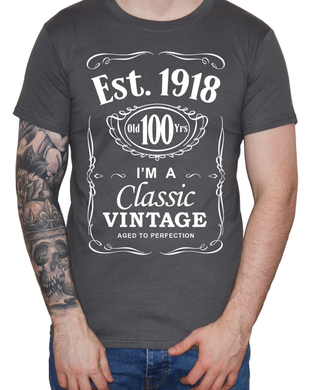 Customized Team Shirts Short Men's 100Th Birthday T Shirt 1918 Vintage