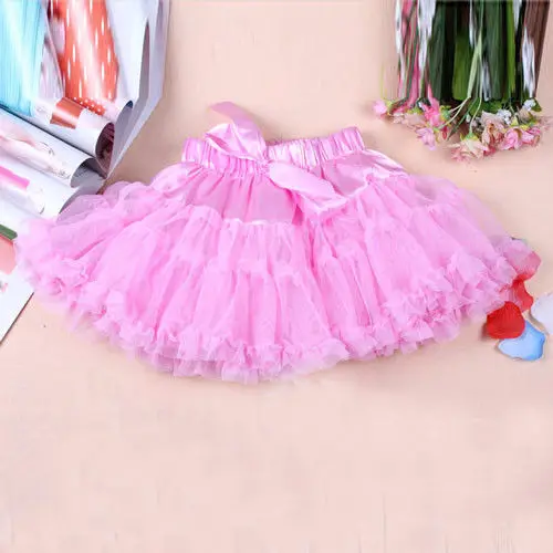 

UNIKIDS Baby Girls Solid Color Ballet Fluffy Skirts Multi-List Pettiskirt Girls Dance Tutu Bowknot Skirt