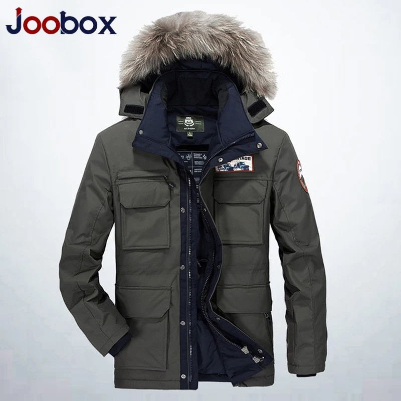 

Luxury Winter Jacket Men High Quality Thick Windbreaker Hoodies Parka Warm Multi-pocket Fur collar Mens Coats Plus Size M-4XL