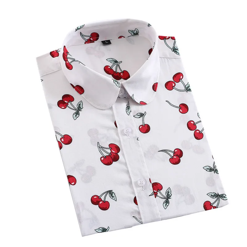 

Pure Cotton Blouse with Long Sleeves and Large Size Printed Blouse for Women Women Shirts Blouse