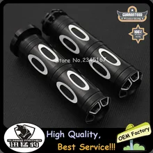 Черный CNC кромка вырезанный руль мотоцикла рукоятки для Harley Sportster XL 883 1200 Softail Dyna Fatboy туристический FLHT V-Rod VRSCD