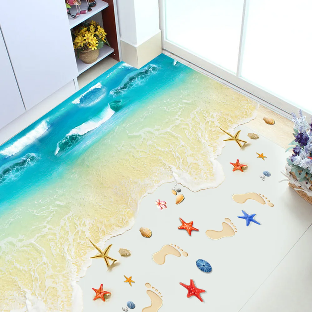 Распродажа) рыбный пруд песчаный пляж Карп 3D палка для гостиной художественная настенная наклейка DIY настенная самоклеящаяся наклейка Случайная