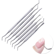 

7pcs Dual-ended Stainless Steel Groove Nail Cuticle Pick Remover Dead Skin Dust Set Manicure Pedicure Nail Clean Tools TRG01-07