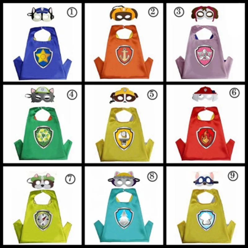 

Patrol Dog Double-decker Cloak Kids Cosplay Costumes Kids Superhero Capes with Mask Set Halloween Christmas Party gift