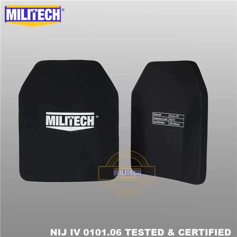 MILITECH две части 10 &quotx 12&quot Оксид алюминия керамика и PE NIJ IV 0101 06 пуленепробиваемая
