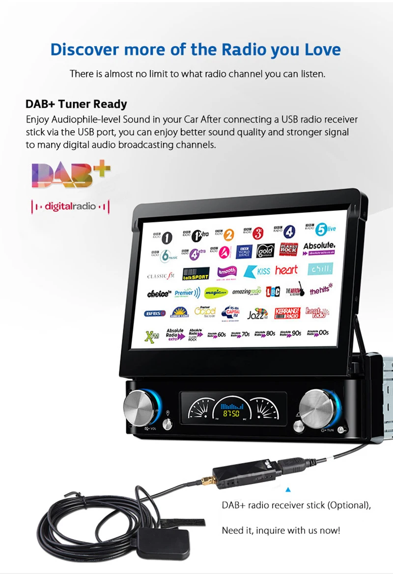Discount HIFIF 7" Universal 1 Din 800*480 Android 6.0 Car Audio DVD Player+Radio+GPS+Autoradio+Stereo+BT+PC+DVD Automotivo+SD USB RDS Aux 16