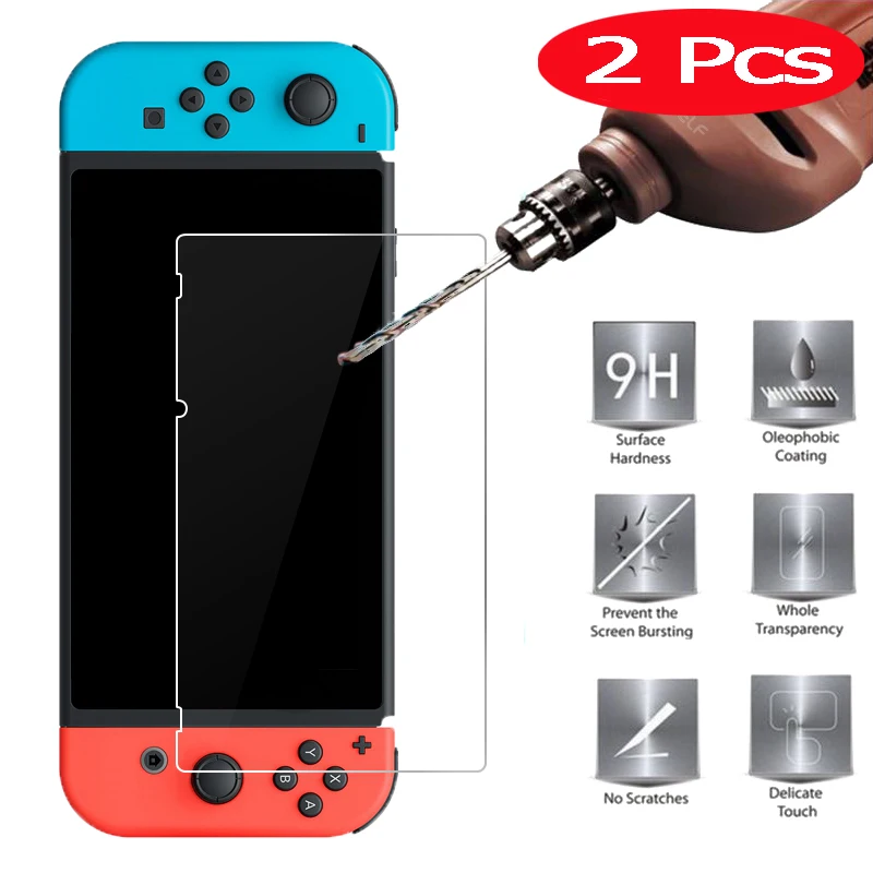 2 шт. закаленное стекло для Nintendo Switch защитное на выключатель Защитное защита