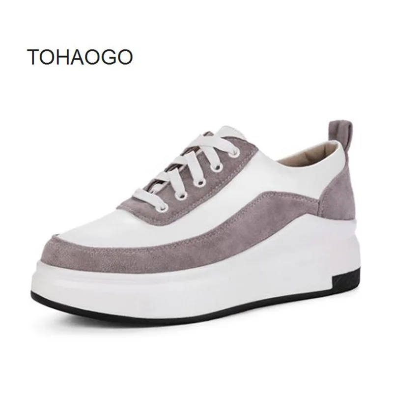 

spring Plus size flat casual Women Shoe thick bottom Color fight waterproof platform Loafers Small size student shoes size 33-43
