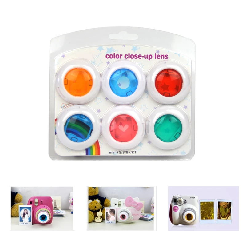 Colorful Camera Filter 6 Pcs Camera Lens For Fuji Instax Mini 8 8 9 7s Kitty