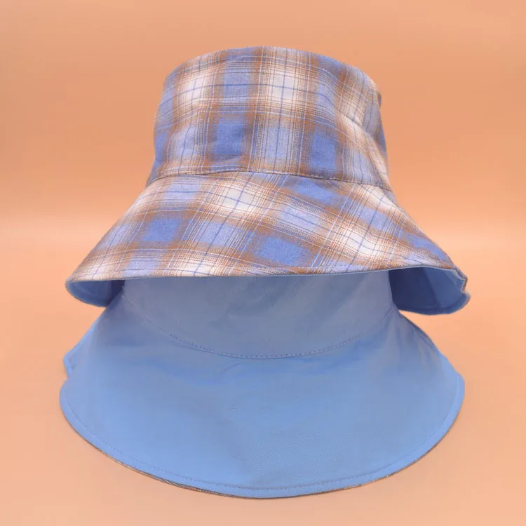 Хлопок, двусторонняя клетчатая Панама, рыбацкая шляпа, уличная дорожная шляпа, кепка от солнца для мужчин и женщин, 187 - Цвет: style4