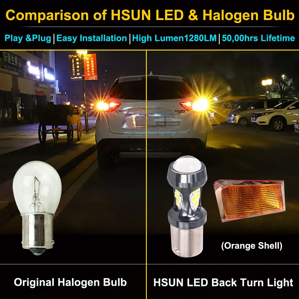 BA15S-16 SMD3030-W-4-Turn-Light