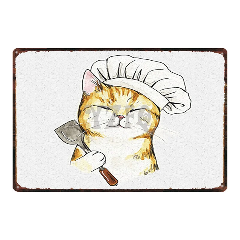 Остерегайтесь Cat дежурного ретро животное знак металлическая брошь с животным, жестяная вывеска Винтаж пластины для стены в стиле ретро домашний декор 30X20 см DU-2735 - Цвет: DU2744