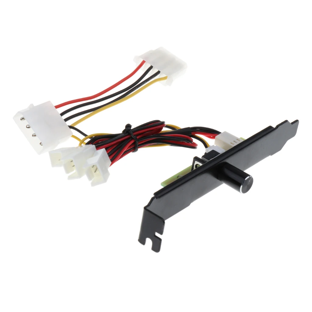 

3 Channels 3pin PC Cooler Cooling Fan Speed Controller PCI Fan Controller Bracket 12V Reduce Computer Part Temperature