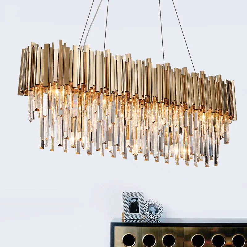 

Modern Oval Crystal Chandelier Lighting Lustre Cristal Chandeliers Hanging Light Gold Finish E12/E14 110V/220V CE/UL Certified