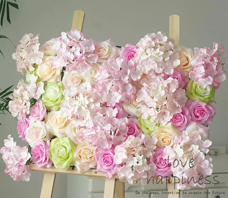 10pcs Lot Artificial Silk Rose With Hydrangea Flower Wall Hot Pink 10pcs Lot Artificial Silk Rose With Hydrangea Flower Wall Hot Pink Decoration Wedding 40 60cm In Dried Flowers From Home