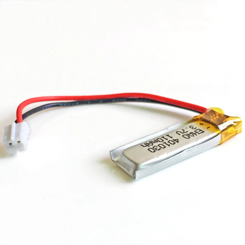 

3.7V 110mAh JST PH 2.0mm 2pin Lithium Polymer LiPo Rechargeable Battery For Mp3 GPS PSP bluetooth Headphone Headset 4*10*30mm