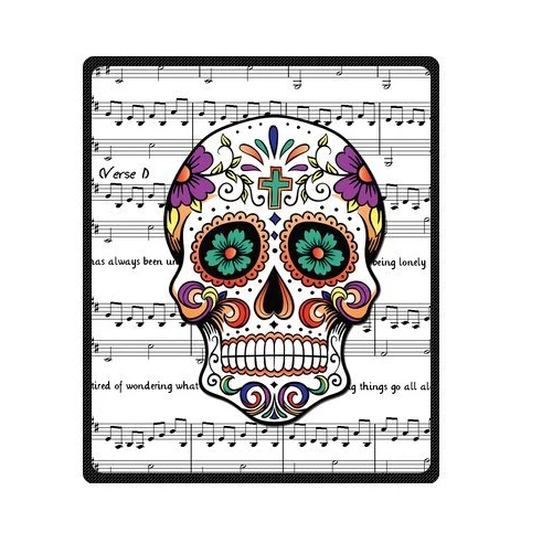 

Hot Sale  Music Symbol Skull Starry Night Pattern Decoration Best Funny Stylish Blanket 50x 60inch(Medium) U50-49