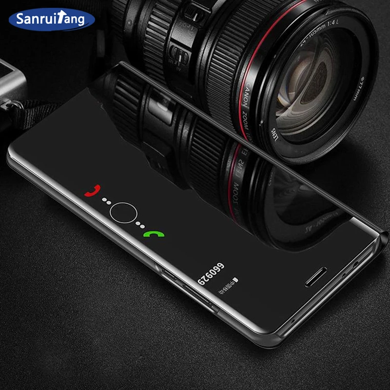 

Clear View Cover Phone Case For Samsung a50 a70 Galaxy S9 S8 S10 Plus A8 A7 2018 Note 9 8 Mirror Flip Case For Samsung a40 30 20