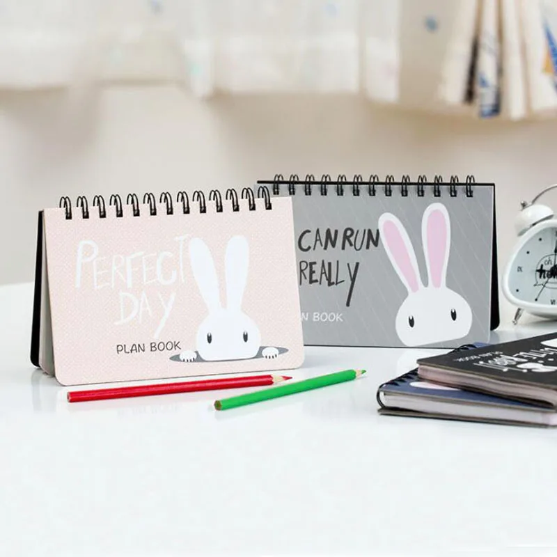 

1 Piece Weekly Planner Coil Notebook Organizer Day Journal Notepad Children Creative Gift Cartoon Study Plan Book R2