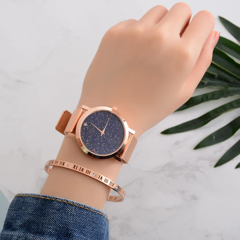 

Women's Watches Lvpai Brand Luxury Starry Steel Quartz Ladies Rose Bracelet Watch Casual Clock Lovers Girl Wristwatch Relogio@50