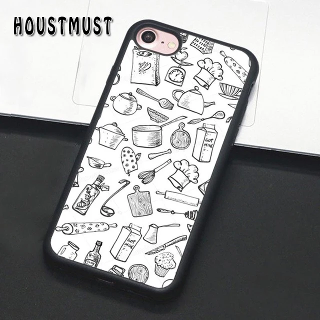 

HOUSTMUST Cooking Utensils Chef Kitchen Case cover For iPhone 5 5S 6 6S 7 8 X XR XS max Samsung galaxy S6 S7 edge S8 S9 S10 Plus