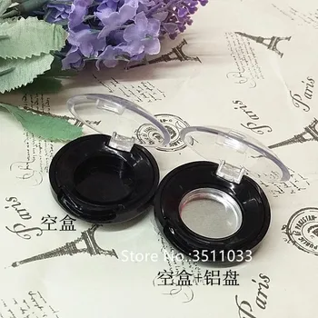 

100pcs MINI Black Round Empty Plastic Eyeshadow Powder Box DIY Top Grade Elegant Blusher Lipstick Compact Cosmetic Container 1ml