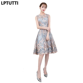 

LPTUTTI Embroidery New Sexy Woman Plus Size Social Festive Elegant Formal Prom Party Gowns Fancy Short Luxury Cocktail Dresses
