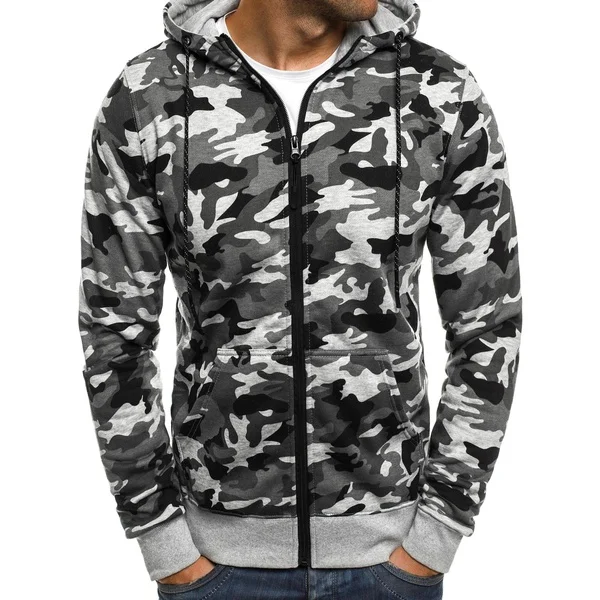2018 Mens Streetwear spring autumn classic camouflage hoody jacket casual mens zipper jackets coats hooded overcoat men clothes