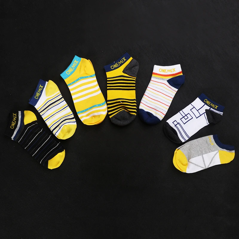 ONEMIX мужские короткие носки, хлопковые носки для бега от 7 до 7 дней, удобные, для улицы, для бега, ходьбы, случайный цвет