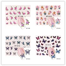 1 шт цветы наклейки для ногтей s суккулент растения вода наклейка океан кошка шаблон 3D Маникюр наклейки для украшения ногтей m1t23