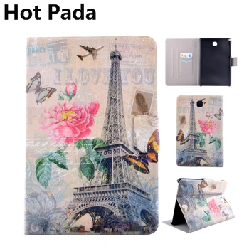 

Hot Pada fashion print leather case for samsung galaxy tab A 8.0 T350 T355 SM-T355 8'' tablet cover case +screen protector film