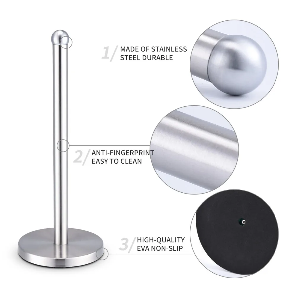 Stainless Steel Kitchen Roll Paper Holder Bathroom Toilet Paper Stand Tissue Napkins Rack Round Head Home Kitchen Table Tool Stainless Steel Kitchen Roll Paper Holder Bathroom Toilet Paper Stand Tissue Napkins Rack Round Head Home Kitchen Table Tool