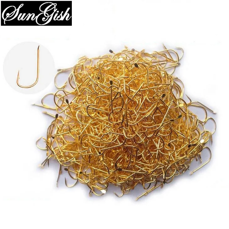 Gold Sleeve Barbed Fish Hook Imported Fishing Gear Bulk Fish Hook Wholesale 1 8 10pcs/set