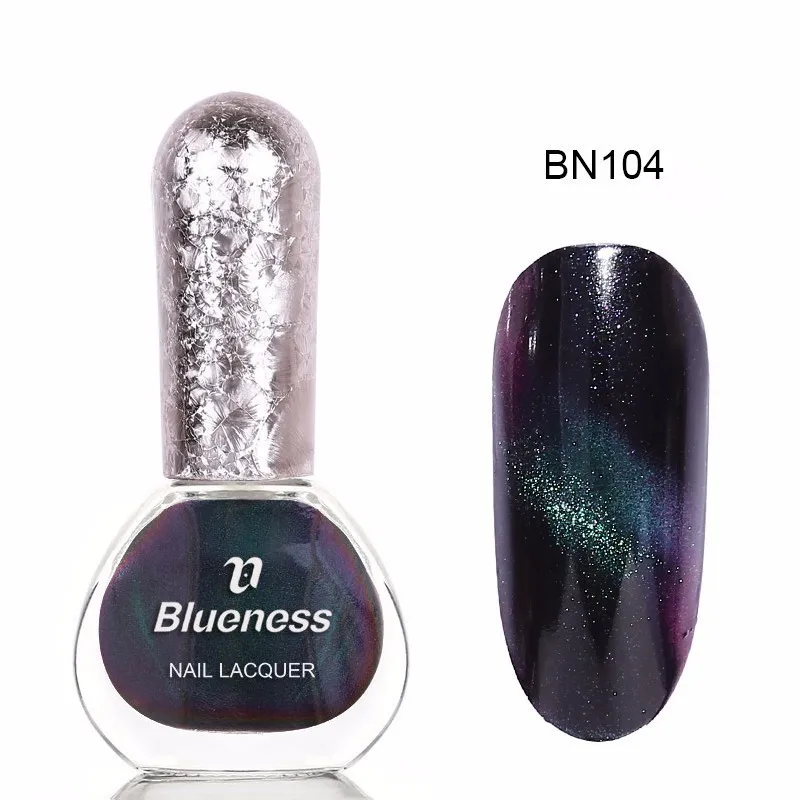 Blueness 6 мл Гель-лак для ногтей кошачьи глаза Блестящий 6 цветов Гель-лак для ногтей УФ лак-Гель-лак набор Стразы для ногтей BNP015 - Цвет: BN104