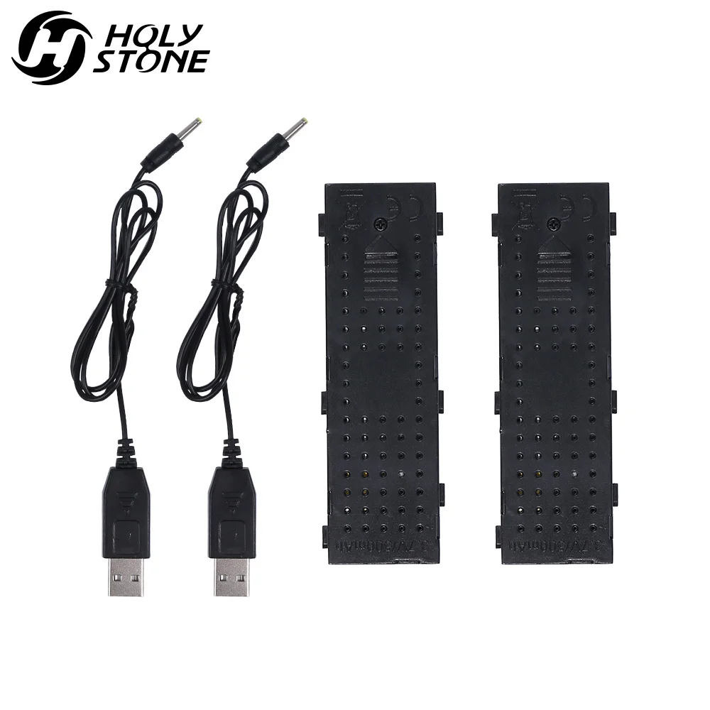 

EU USA Srock Holy Stone Modular 2 *3.7V 500mAh Lipo Battery and 2 *USB Charging Cable for RC Quadcopter Drone HS160