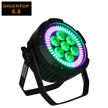 TIPTOP Крытый 7x12 Вт RGBWA UV 6в1 Led Par свет с красочным 5050 SMD кольцо RGB вращение 200 Вт Мощность 16/28 DMX каналы