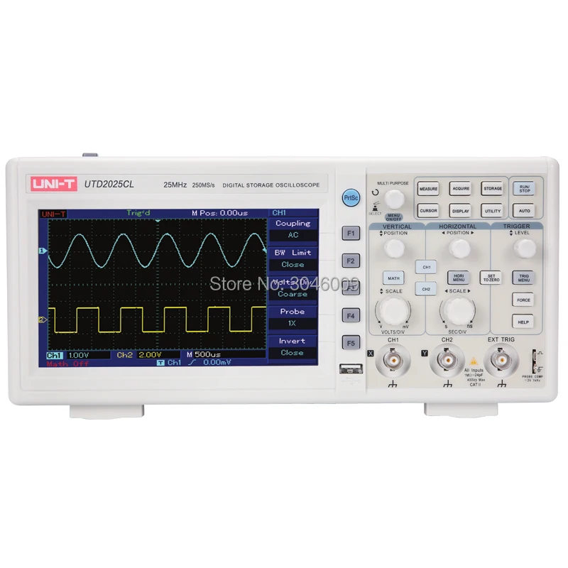 US UTD2025CL Dual Channel 25MHz Bandwidth 250MS//S Digital Storage Oscilloscope 100-240V Digital Oscilloscope