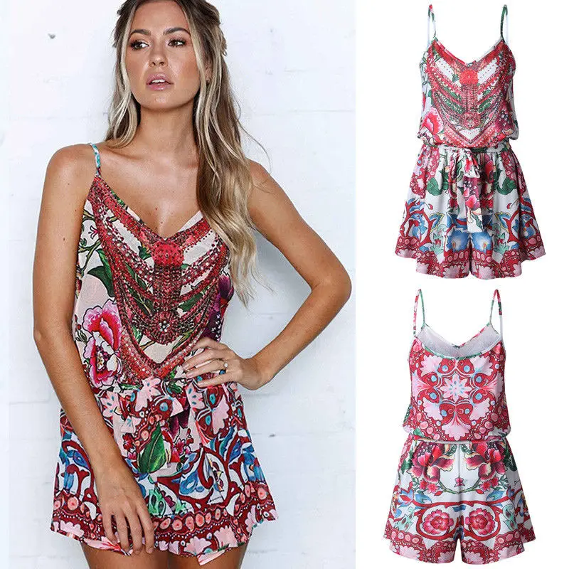 

2018 New Women Summer Beach Jumpsuit Clubwear Bodycon Playsuit Romper Hot Short Pants