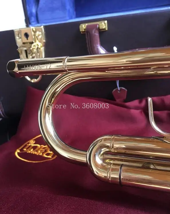 Новая труба золотой лак LT180S-72 B плоский Профессиональный трубный колокольчик Топ Музыкальные инструменты+ Синий чехол