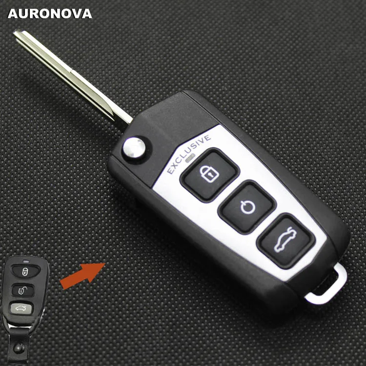 

AURONOVA New Upgrade Folding Key Shell for KIA Sorento 3 Buttons Remote Car Key Case DIY