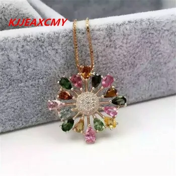 

KJJEAXCMY boutique jewelry, Women's natural tourmaline, snow pendants, inlaid jewelry wholesale, S925 silver, pure silver