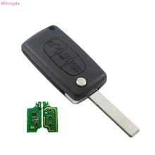 Wilongda ключи от машины 3 кнопки дистанционного ключ 433 МГц id46 чип CE0536 HU83 лезвие с кнопкой света для citroen auto key