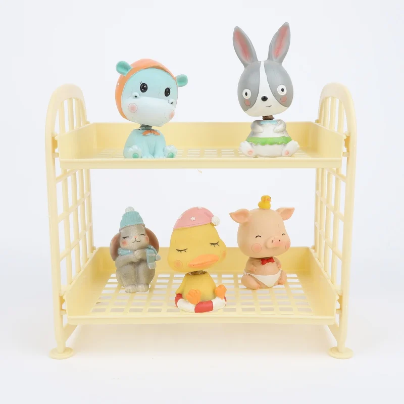 

Cute Desktop Storage Racks Kitchen Small Shelf Stackable Bathroom Shelf Plastic Double Storage Shelf Storage Holders Racks