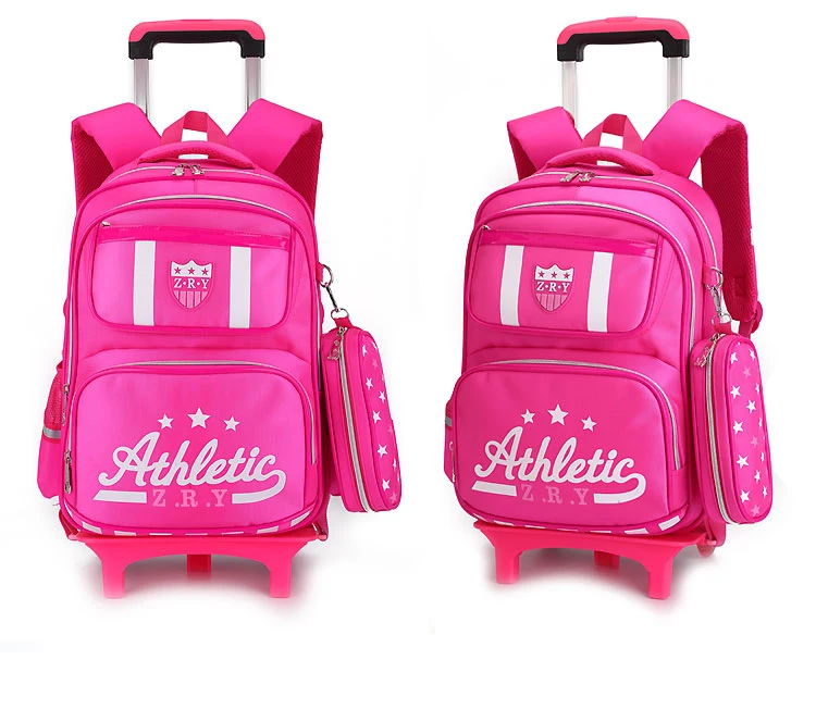 Школьные сумки для мальчиков с 6 колесами, детская школьная сумка для путешествий, чехол на колесиках, школьный рюкзак с рисунком принцессы для девочек