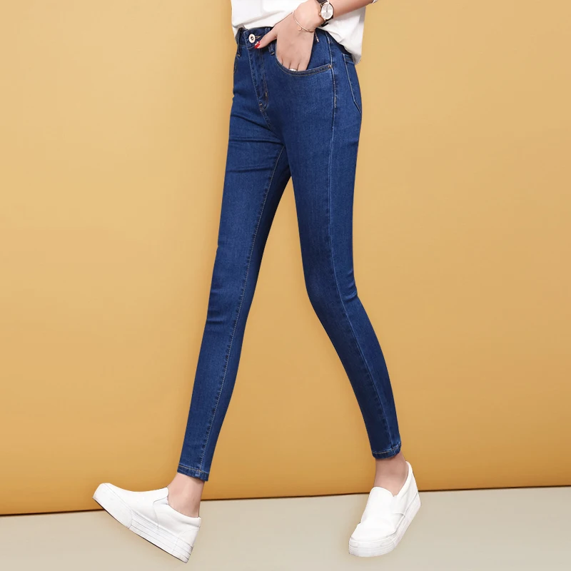 KarSaNy Women's Gray Jeans Women Denim Pants Capris Spring Autumn Cotton Pencil Strech Jean