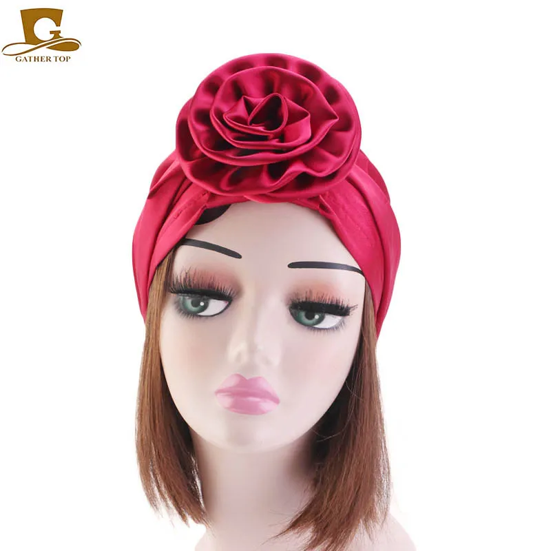 

Women Silky Turban Flower Headscarf Fashion Chemo Cap