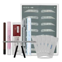Microblading Micro Set Dark Word Eyebrow Tattoo Practice Leather And Coffee Tattoo Handmade Pen Best Tattoo Machine Price