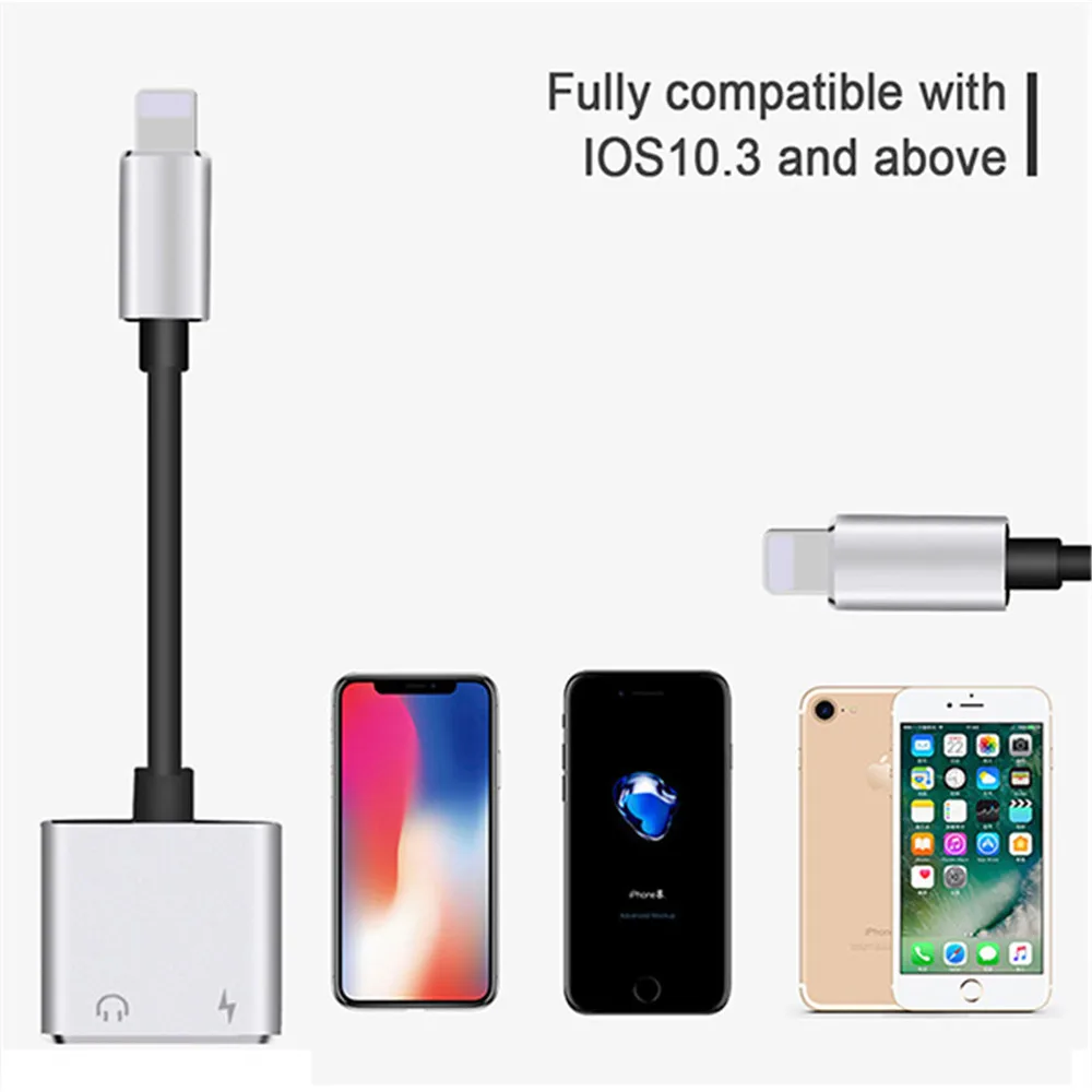 2 в 1 адаптер для зарядки iphone 7 8 Plus X XR XS Mini|Переходники и адаптеры| |