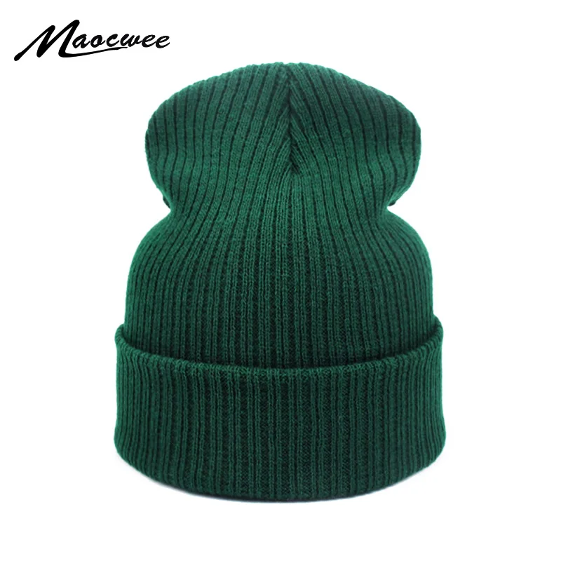 Новая модная зимняя шапка для женщин и мужчин, зеленая шапка Skullies Beanie, теплые шапки унисекс, вязаная шапка для мужчин, бини, простая теплая мягкая шапка